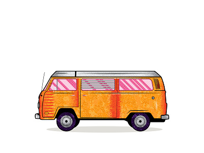 VW VAN_Illustration adobeillustator car colorful art illustration musketon skillshere vector art vintage vintage car