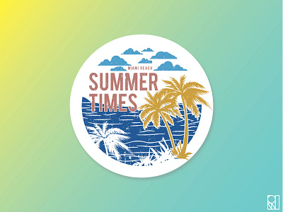 Summer times 2019 beach illustration design miami palmtrees summertime