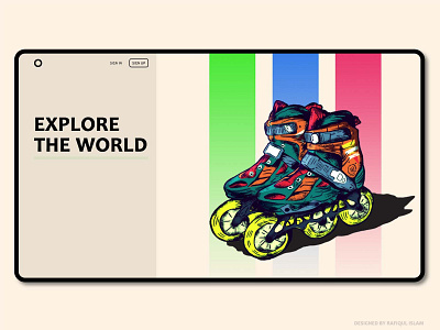 Skating Club_Home Page_ Illustration 2019 colurful dribbble explore graphic graphic design illustration skating sketch ui uiux vintage website website design