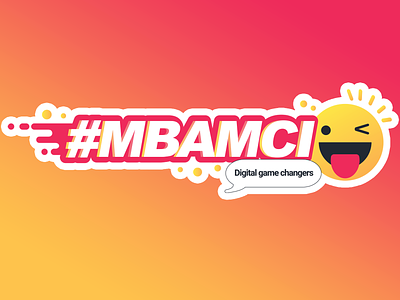 Sticker MBAMCI branding illustration logo smiley sticker vector