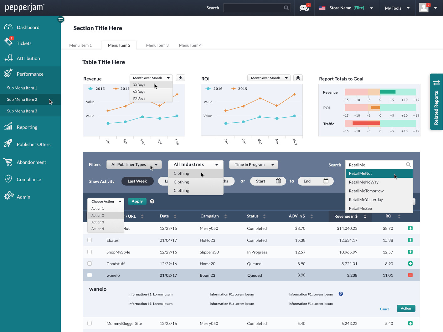 Table and Charts by Jesse Hoffmann on Dribbble