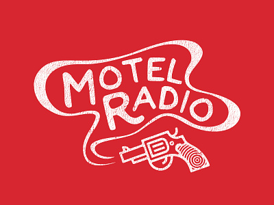 Motel Radio Shirt Design distressed gun motel radio vintage