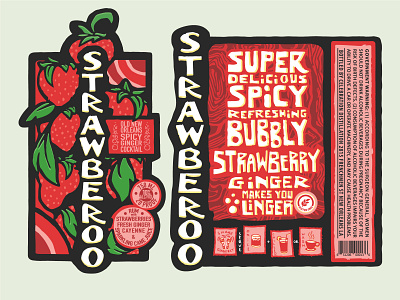 Strawberoo Label cocktail ginger label new orleans rum spicy strawberries strawberry