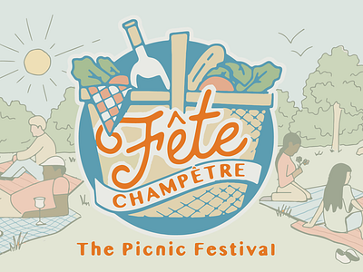 Fete Champetre blanket food illustration outdoors park picnic picnicbasket trees