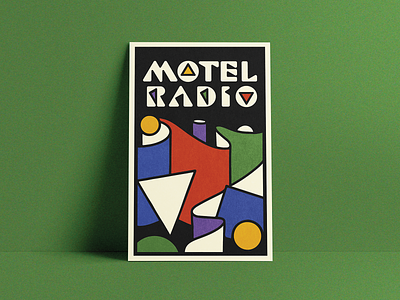Motel Radio Shapes Poster abstract bandposter circle motel musicposter neworleans radio shapes triangle vintage