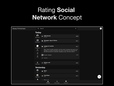 Rating Social Network Concept Desktop chrome google innovation material design rating ui ux web