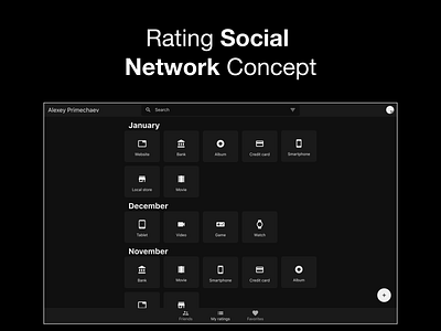 Rating Social Network Concept Desktop chrome design google innovation material design rating ui ux web