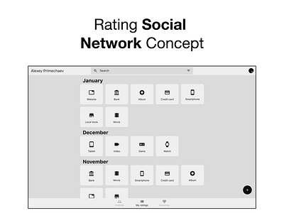 Rating Social Network Concept Desktop concept design innovation material design rating ui ux web