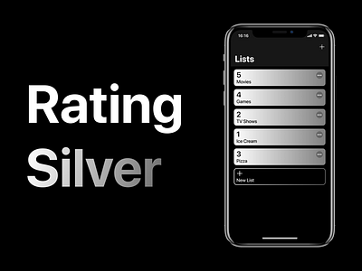 Rating 2.0 Mockup design development innovation ios iphone iphone 10 iphone x monochrome silver ui ux