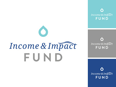 Income & Impact Logo | Unused Concept blue droplet finance fund income income and impact fund investment janessa rae janessa rae design creative pixels pulp water