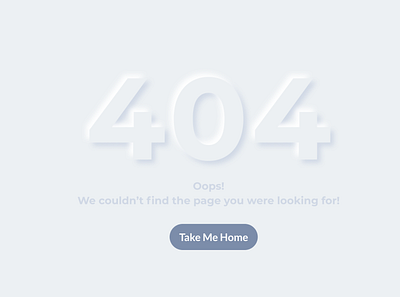 404 Page Design dailyui design minimal neumorphic neumorphism white