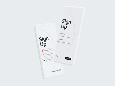 Sign Up Page dailyui design minimal ui white