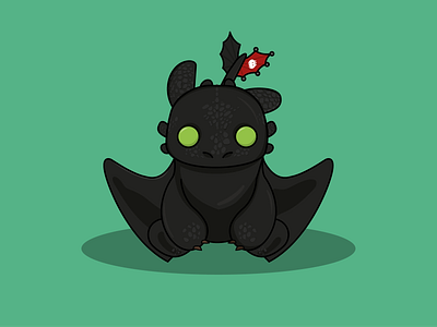 Toothless - Dragon Trainer 2d adobe adventure animation character clean coloful colour creative design dragon dragon trainer dribbble flat hello illustration illustrator cc light toothless vector