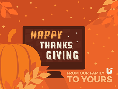 Happy Thanksgiving design digital family holiday illustration thanksgiving web