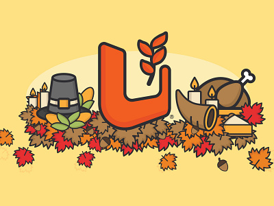Happy Thanksgiving design digital holiday illustration logo web