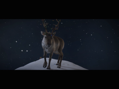 Christmas Card 3d 3d art animal animation christmas lights maya mood reindeer snow winter