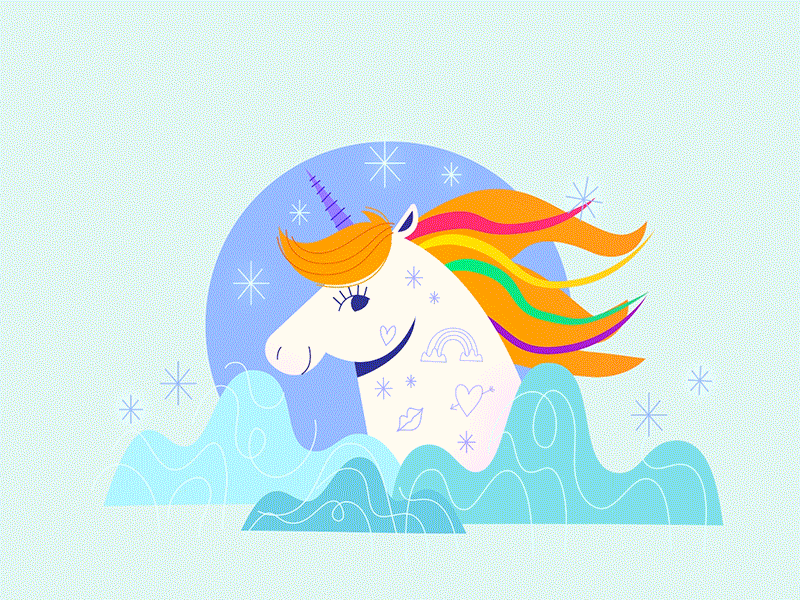 Unicorn 2d animation design flash flat graphics magic moho motion pride rigging unicorn vector