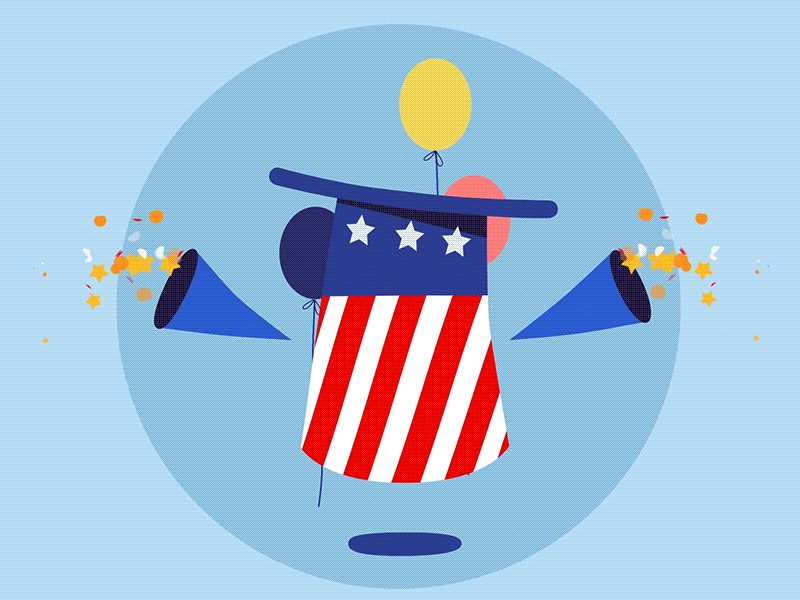 Uncle Sam 2d animation celebration flague flash gif independance motion uncle sam usa vector