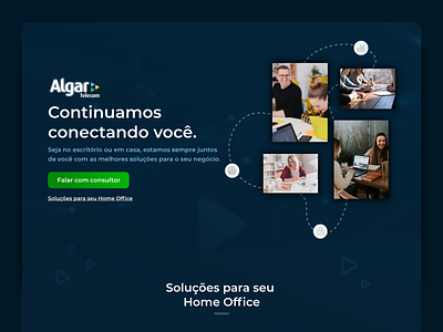 Algar Empresas - Landing Page adobe xd cards corona dark dark blue design home office inspiration it landing page sections services technology telecom