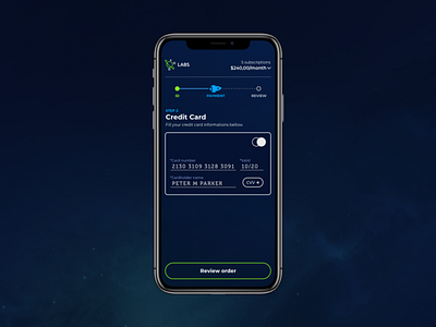 LABS - Credit Card 002 adobe xd checkout credit card dailyui payment rocket space ui