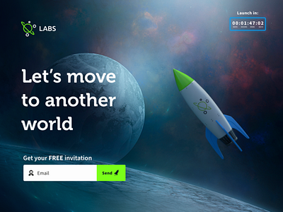 LABS - Landing Page 003 3d adobe dimension adobe xd dailyui landing page lead rocket