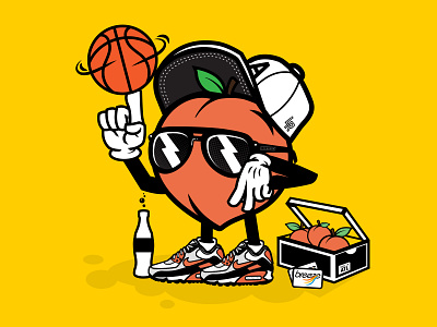 Final 404 Day atlanta basketball character design illustraion peach sports