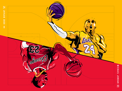 Mamba x MJ basketballl illustration nba sports
