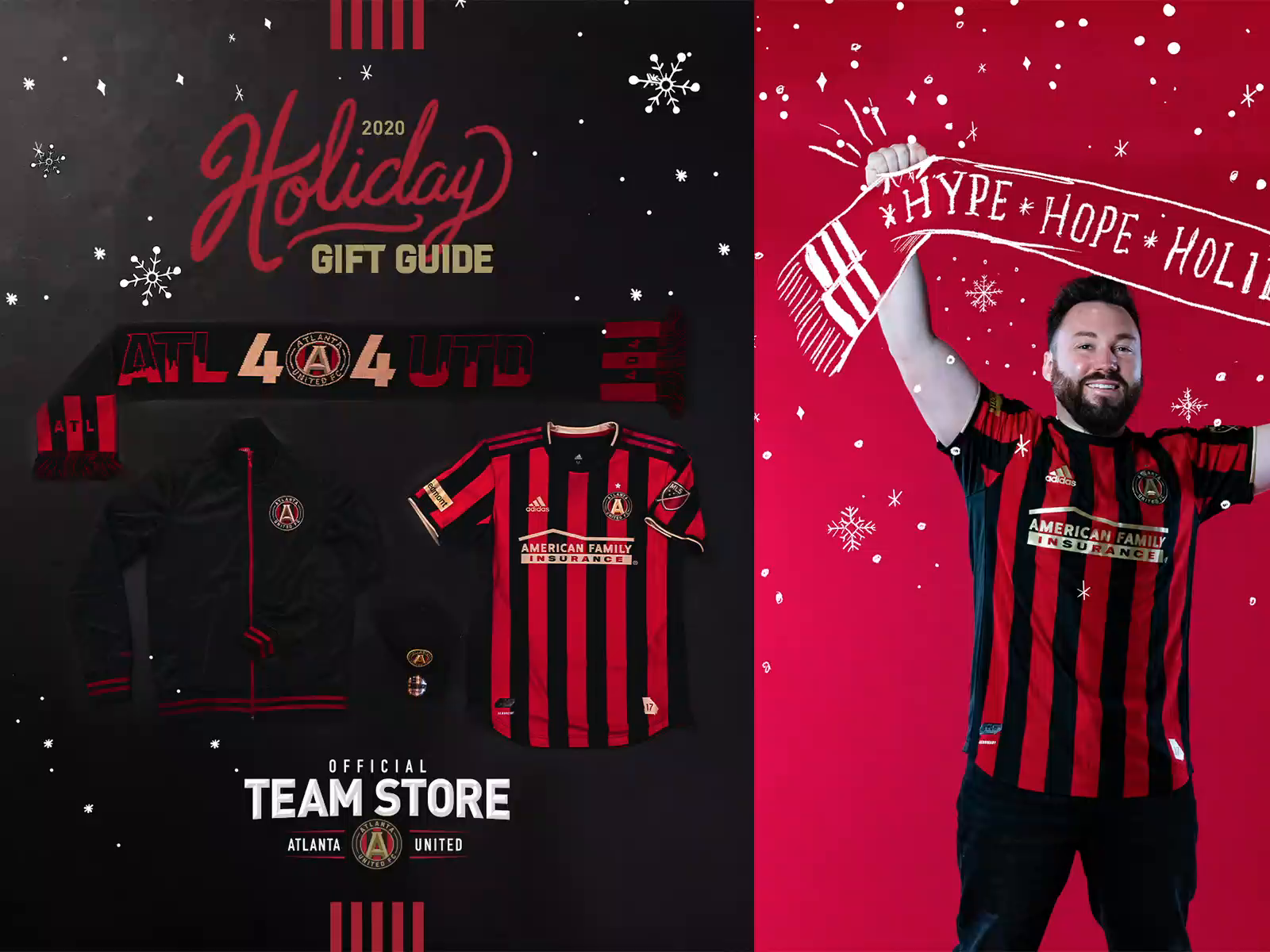 Atlanta United Holiday 2020 atlanta design hand drawn holiday mls retail soccer sports team