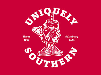 "Uniquely Southern" cheerwine illustration mascot north carolina soda