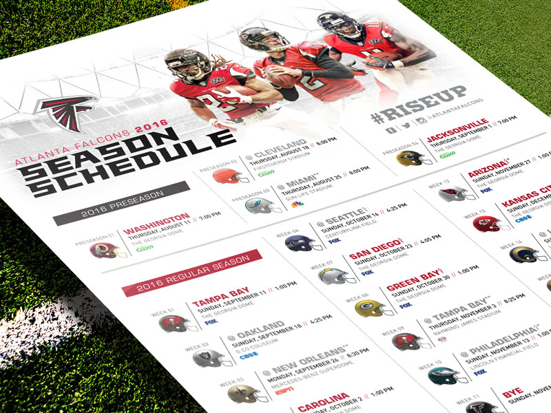 2016 Falcons Schedule by Britt Davis on Dribbble