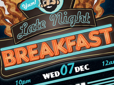 UNC Charlotte Late Night Breakfast update breakfast charlotte college food poster university