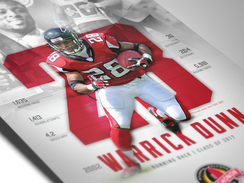 Former Atlanta Falcon Warrick Dunn to be inducted into Ring of Honor