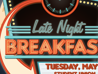 Spring 2012 Late Night Breakfast college diner food neon unc charlotte