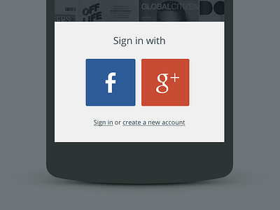 Sign-in screen, Android (wip)