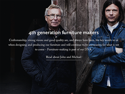 Furniture makers copywriting webdesign