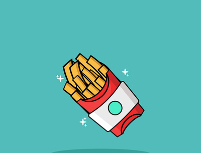 Fries Icon design flat icon illustration logo minimal vector