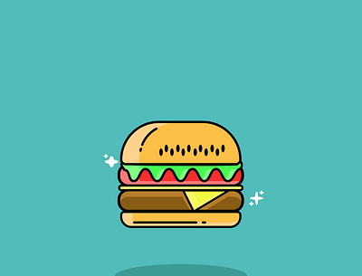 Burger Icon design flat icon illustration logo minimal vector