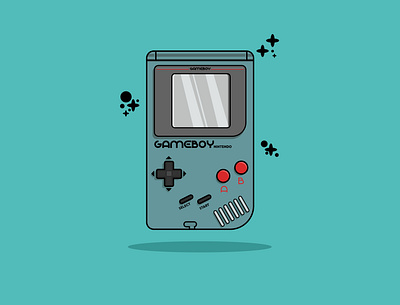 Old Gameboy design flat icon illustration logo minimal vector