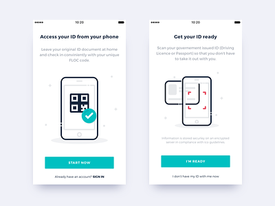 Your ID on your phone - On boarding clean illustration minimal on boarding onboarding tutorial ui ux