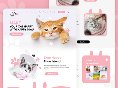 Happy Miau Website adobe xd ui uiux ux web design webdesign website website design