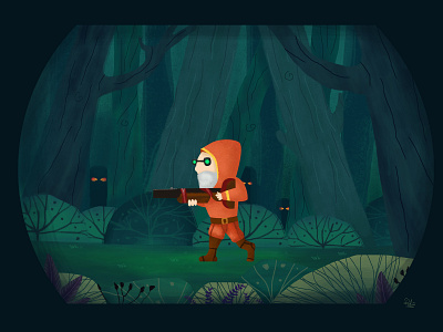 Sniper in darkness dota2 ghost illustration painting sniper war