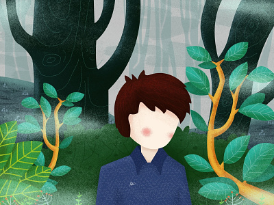 Dont sad adobe ilustrator art design flatdesign forest illustration joungle painting photoshop ui