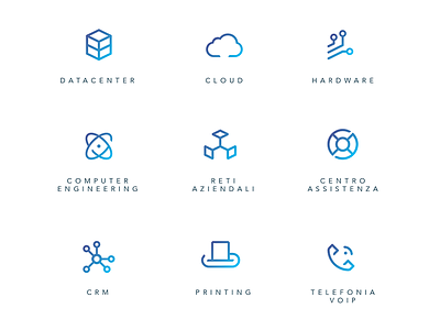 Icon set cloud corporate datacenter digital engineering hardware icon icon set it networks support tech