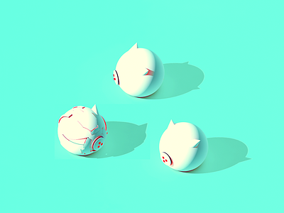 Do Robots Dream of Electric [Pigs] 3d animation future icon isometric minimal pig plastic render robot test white
