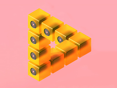 Jelly Shots/Bots c4d cinema 4d cube illusion isometric jello orthographic render robot triangle