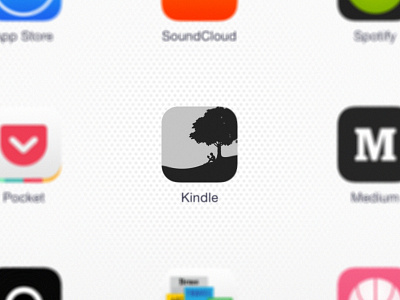 Because the kindle icon is terrible amazon concept e ink e reader grayscale icon ios kindle minimal redesign tablet