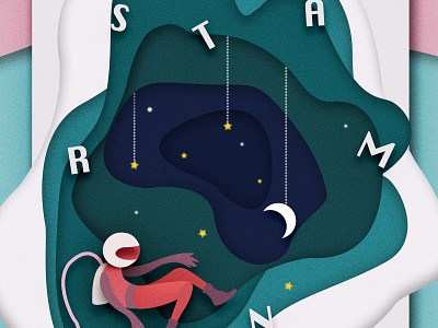 Melancholy Astronautic Man illustration