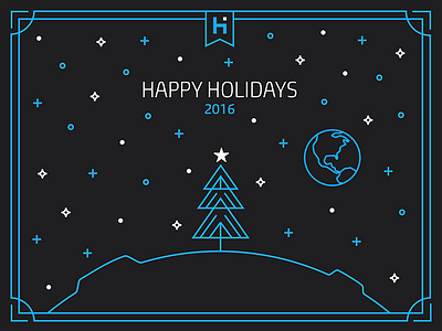 Happy Holidays - 2016 christmas happy holidays illustration moon