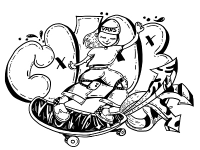 VANS——"off the wall" hip hop illustration skateboard vans 插图
