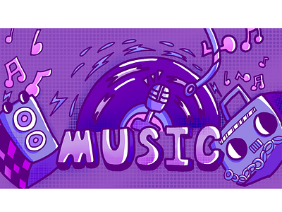 Music design illustration 插图